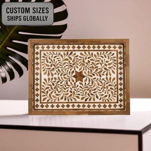 Wood Inlay Floral Pattern Tray A Perfect Gift For Any Occasion