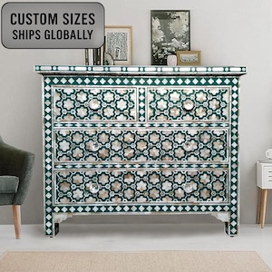 Parelmoergroene ladekast met 4 lades Best For Home Decor