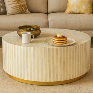 Bone Inlay Coffee Table - Intricate Artistry and Style