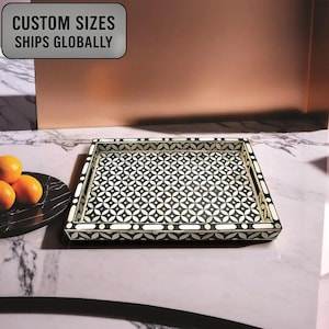 Bone Inlay Geometric Rectangle Tray- A Timeless Christmas Gift