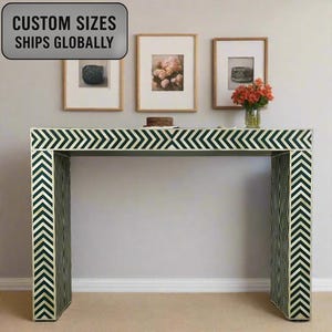 Bone Inlay Waterfall Console table