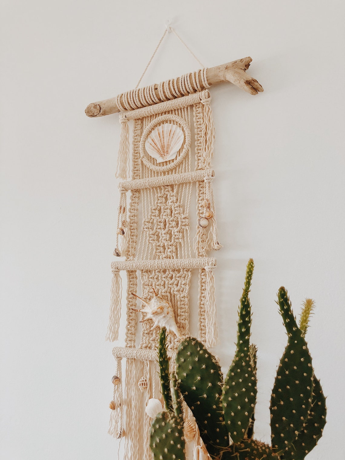 Vintage Style Macrame Wall Hanging With Sea Shells for Beach Etsy
