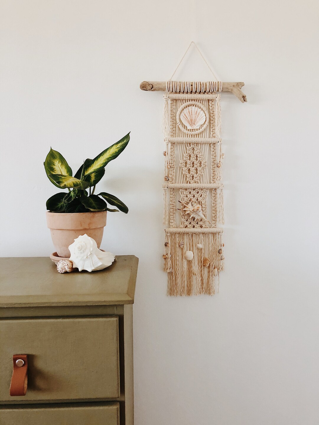Vintage Style Macrame Wall Hanging With Sea Shells for Beach Etsy UK