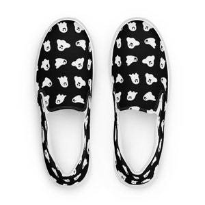 Women's Halloween Vans Style Shoes (flipped) | Ghost Print Vans | Halloween Canvas Shoes | Halloween Costume | Women’s slip-on canvas shoes