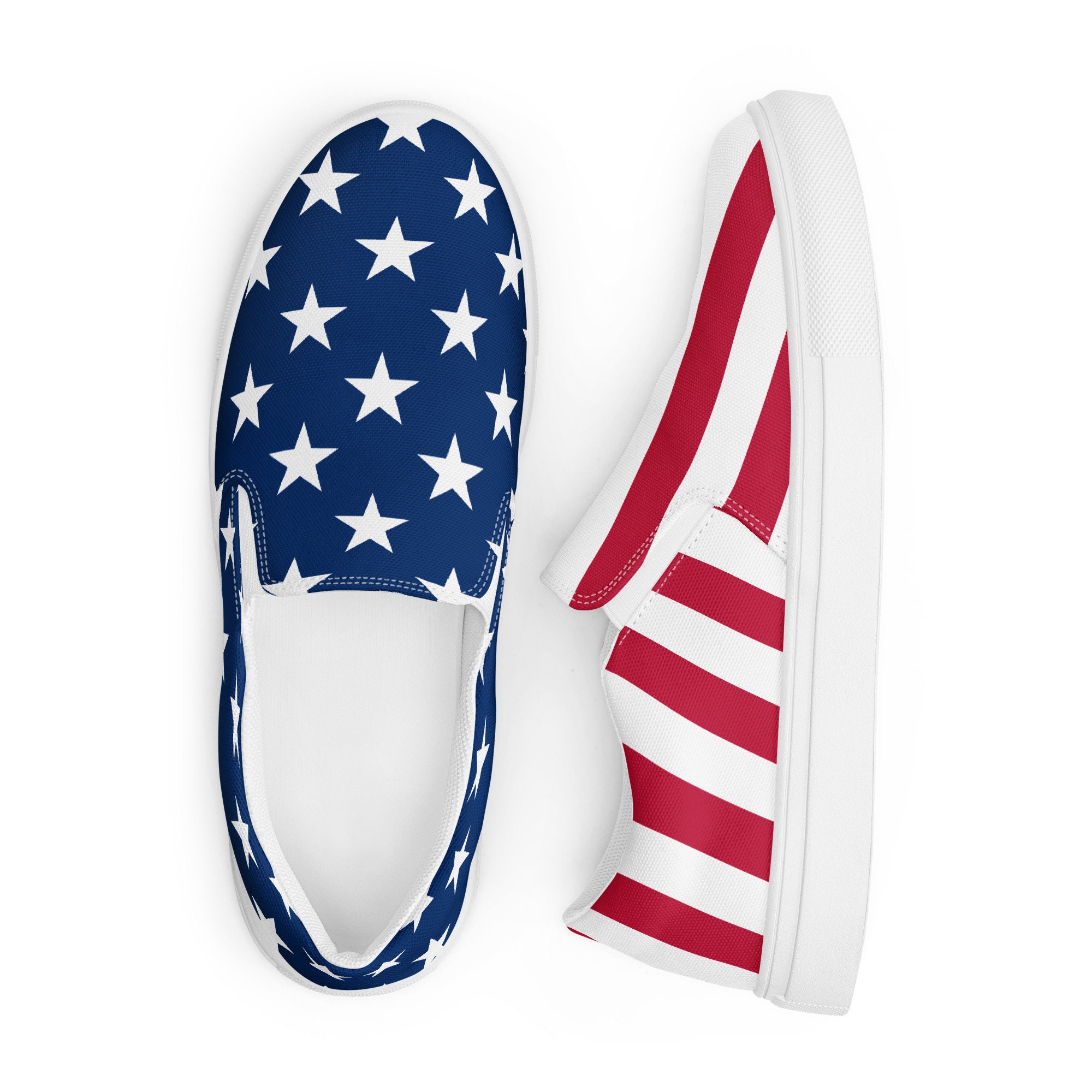 American flag hotsell vans slip on