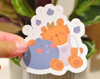 Cute Blueberry Bear Waterproof Sticker