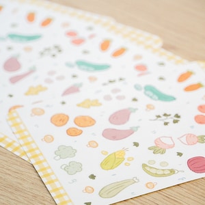 Feuille colorée d’autocollant de légumes