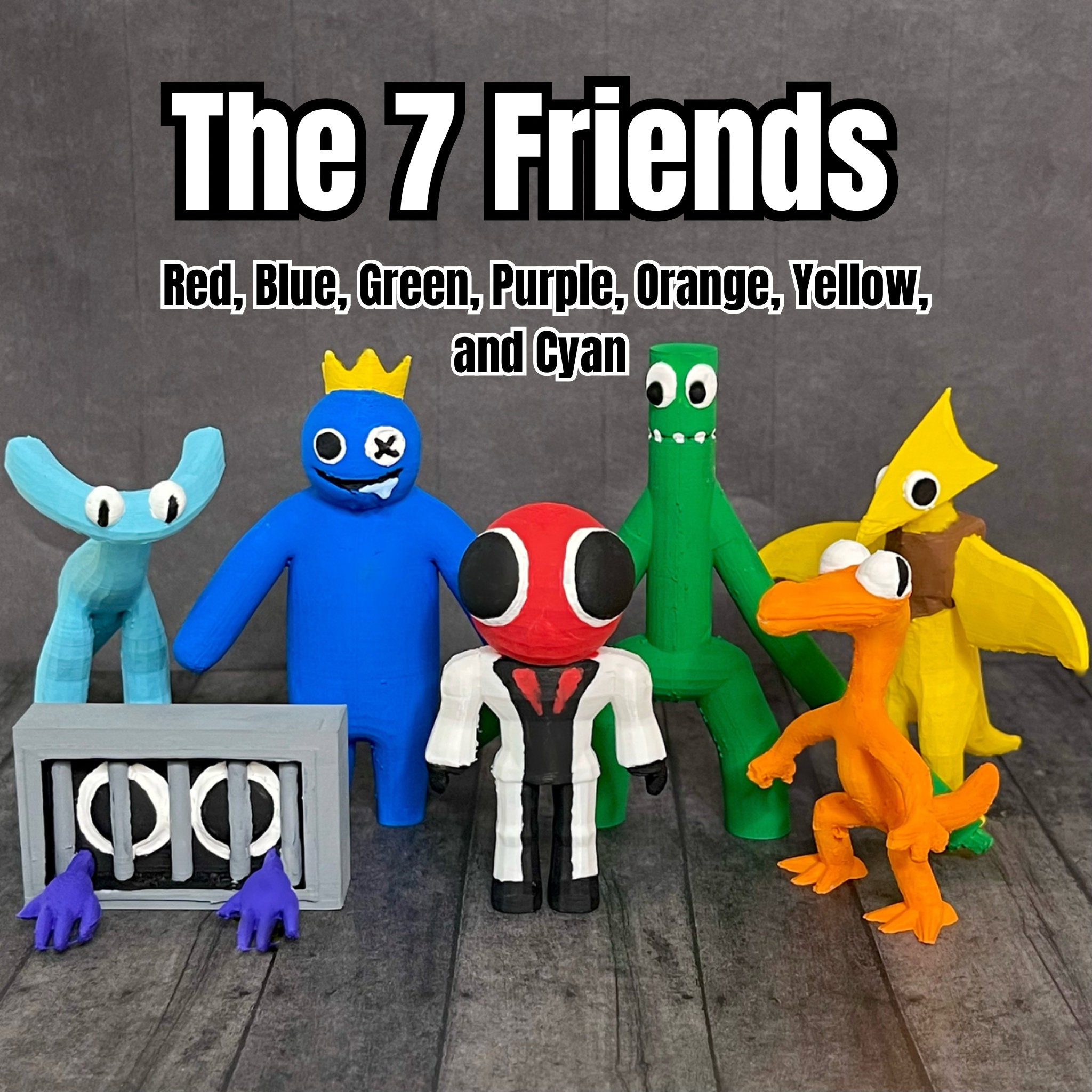 Rainbow Friends Chapter 3 Yellow Cyan Monster Plush Toys Blue