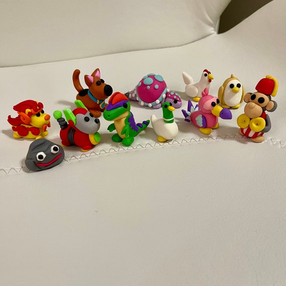 Roblox Adopt Me Pets Handmade Clay Figures Etsy - flamingo roblox saying oi