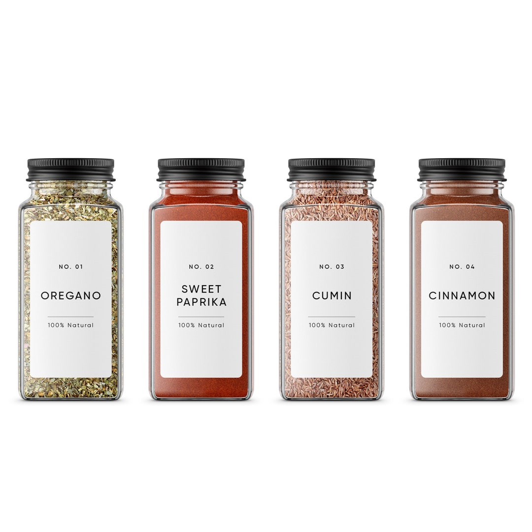 Custom Minimalist Spice Labels Rectangle Modern Kitchen - Etsy