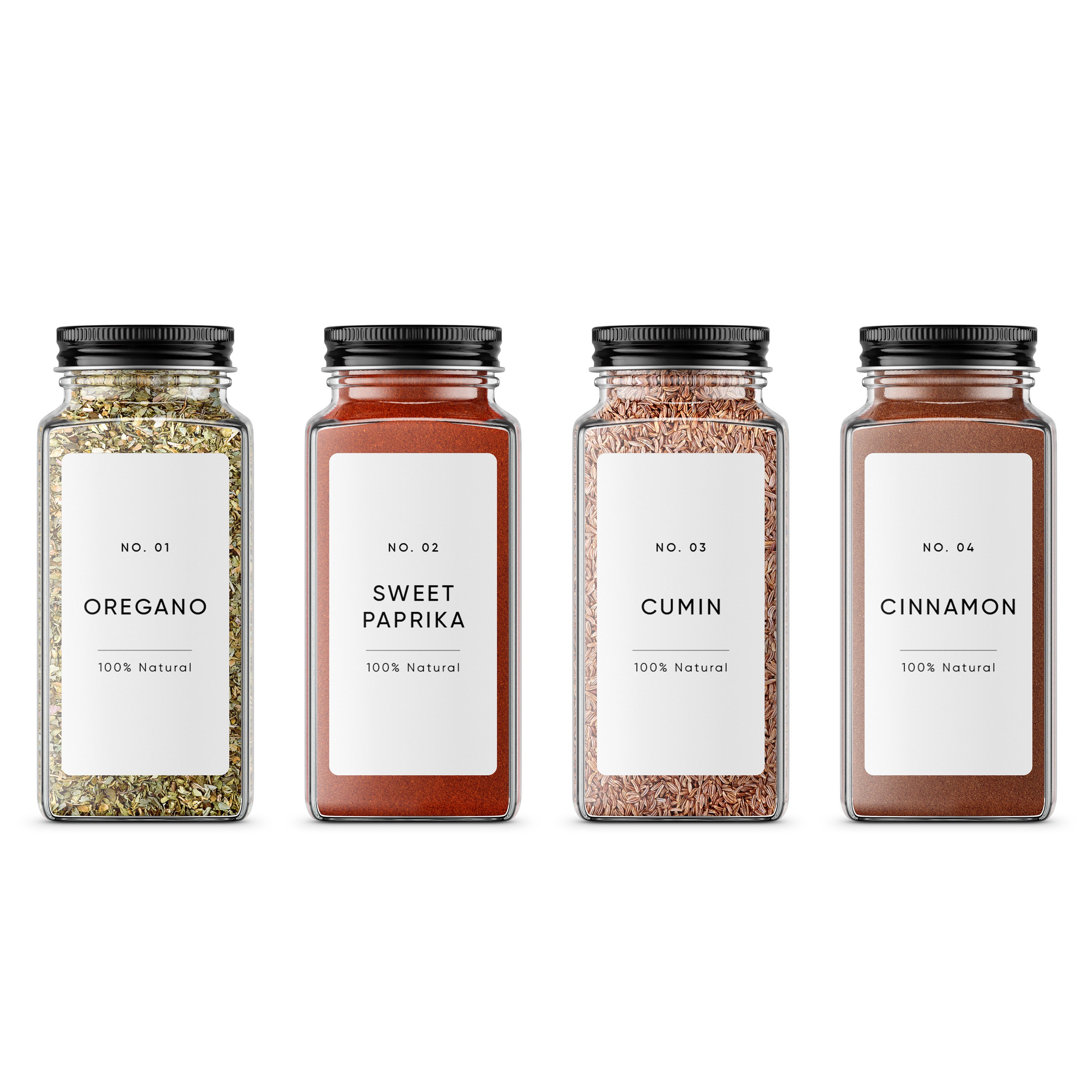10 Spice Jars 120ml Storage Jar for Spices With a Minimalist Label Kitchen  Home Organization Labels -  Sweden