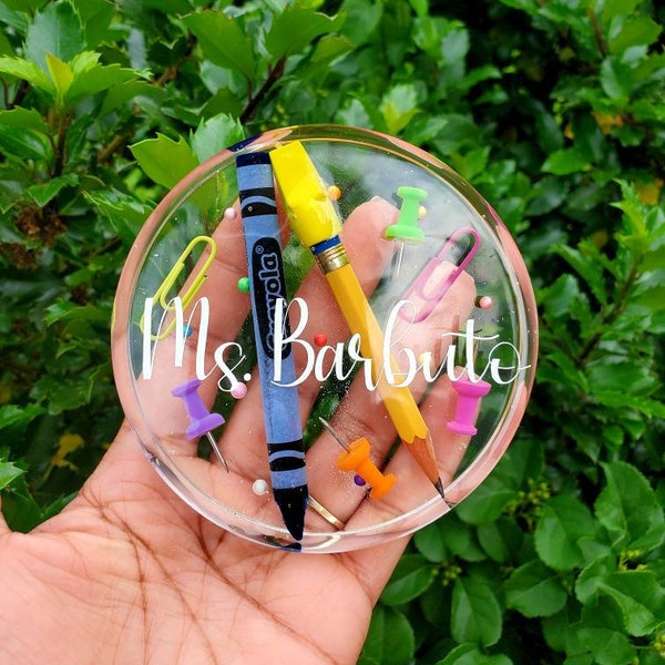 Personalized Teacher appreciation coasters|Custom coasters|Teachers Gift||Teacher Coaster|Resin Crayon Coasters|Teacher Paper weight|Teacher