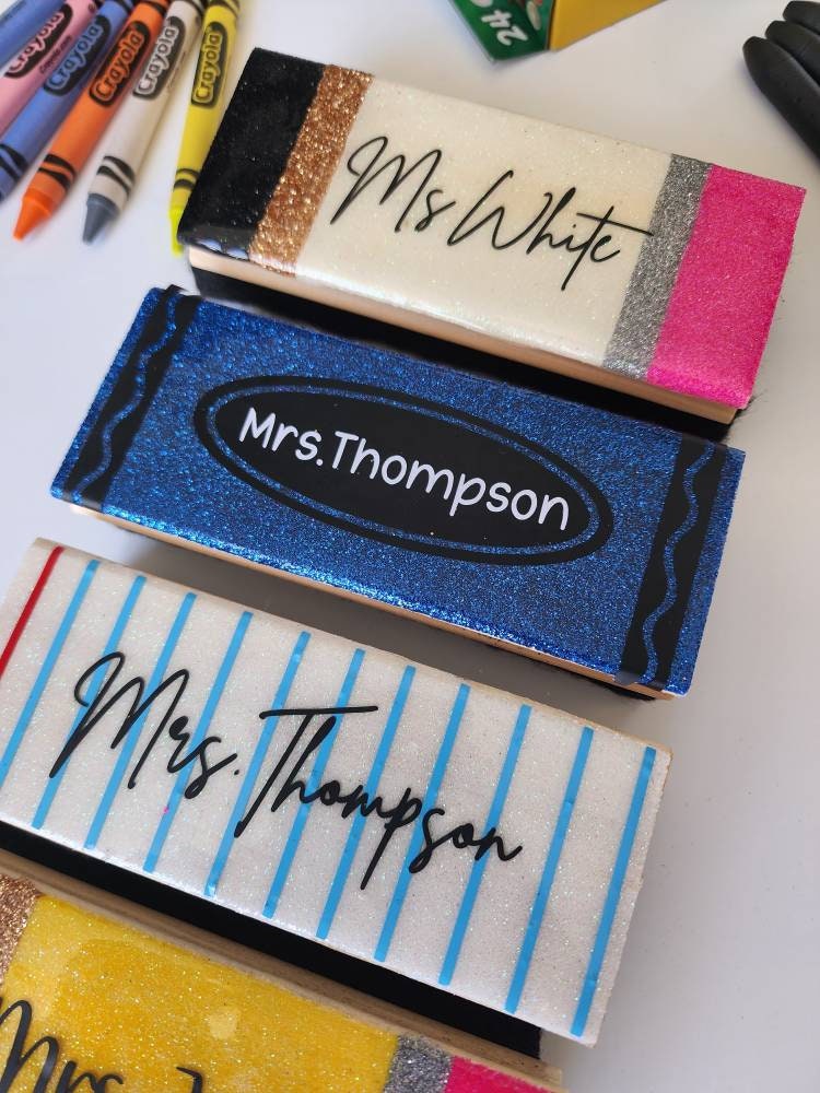 Personalized Board Eraser|Pencil Eraser|Glitter Eraser|Cute Teacher Gift|Customized Eraser|Crayon Eraser|Teacher Epoxy Resin Eraser Board
