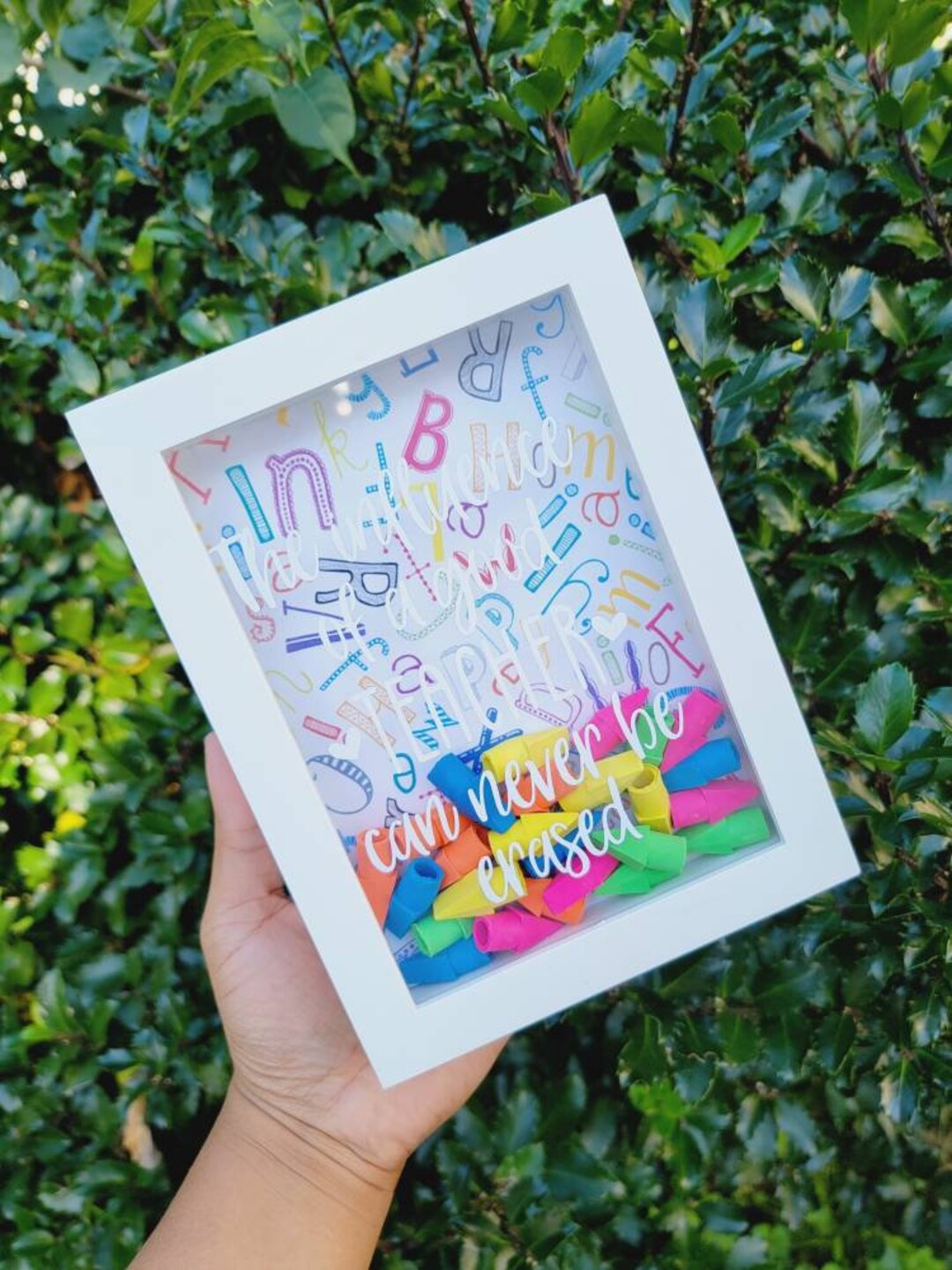 Teacher Erasers Wall Art Erasers Shadow Box Customized Etsy