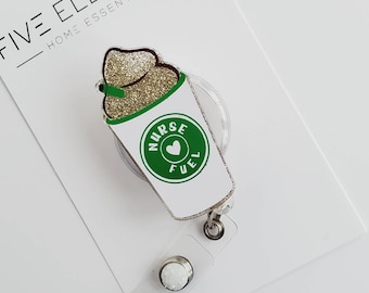 Frappuccino Badge Reel | Cute Badge Reels | ID badge reel | Gift | Retractable ID badge holder | Coffee lover | Coffee ID Reel | Nurse Fuel
