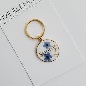 Dog Tag | Cute Tag | Custom Dog Tags | Dog ID Tag | Floral Resin Dog Tag | Heart Dog Tag |