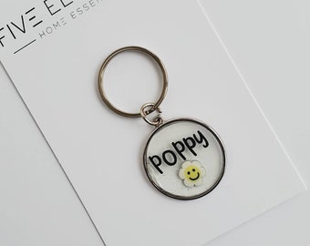 Dog Tag | Cute Tag | Custom Dog Tags | Dog ID Tag | Floral Resin Dog Tag | Heart Dog Tag |