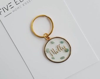 Dog Tag | Cute Tag | Custom Dog Tags | Dog ID Tag | Floral Resin Dog Tag | Heart Dog Tag |