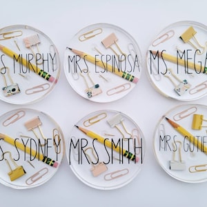 Personalized Teacher appreciation coasters | Custom coasters | Boho Coasters | Educators | Teachers | Back to school | Pens Coasters | Gift