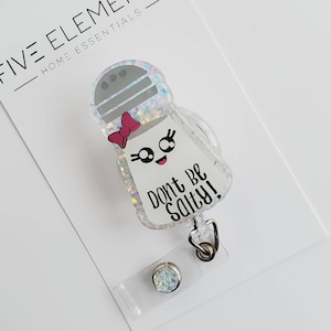 Don't be Salty Badge Reel | Niedliches Abzeichen Reels | Ausweisrolle | Geschenk | Versenkbarer Ausweishalter | Humor Geschenk |