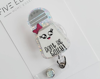 Don't be Salty Badge Reel | Cute Badge Reels | ID badge reel | Gift | Retractable ID badge holder | Humor Gift |