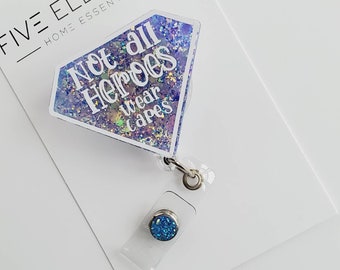 Carrete de insignia Super Heroe | Carrete de placa de identificación | Regalo | Sujetadores de Identificacion | Carrete retráctil |