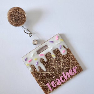 Custom Badge Buddy|RN Badge Buddy|Healthcare Badge Holder|ID Holder| Badge Reel| Icecream Badge Buddy|Resin Badge Buddy| Teacher Badge Buddy