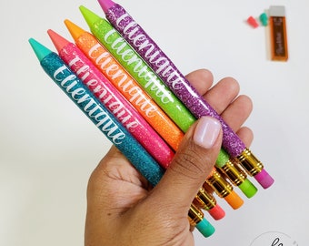 Glitter pencils | Personalized Glitter Pencils |Custom Glitter Pencils | Resin Mechanical Pencils| Personalized Pencils| Back to school