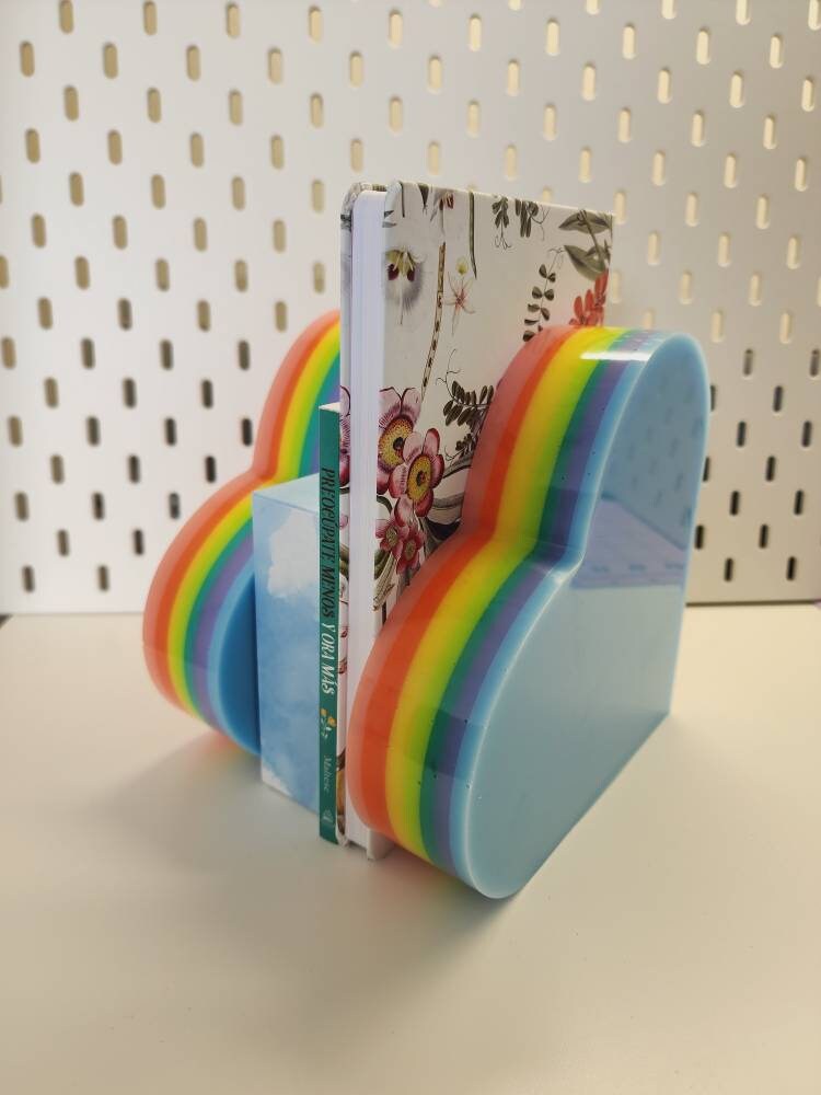 HEART BOOKENDS Resin Bookends Rainbow Bookends Pop Art - Etsy