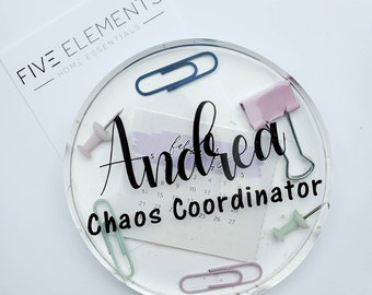 Personalized Secretary appreciation coasters |Custom coasters |Assistant Gift | Coordinator|  School| Stationary Coasters |Chaos Coordinator