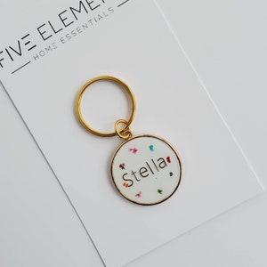 Dog Tag | Cute Tag | Custom Dog Tags | Dog ID Tag | Floral Resin Dog Tag | Heart Dog Tag |