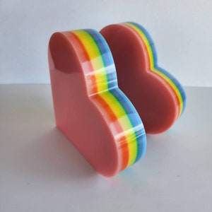 HEART BOOKENDS| Resin Bookends| Rainbow Bookends| Pop Art | Room Decor | Colorful Art| Gift Idea ...
