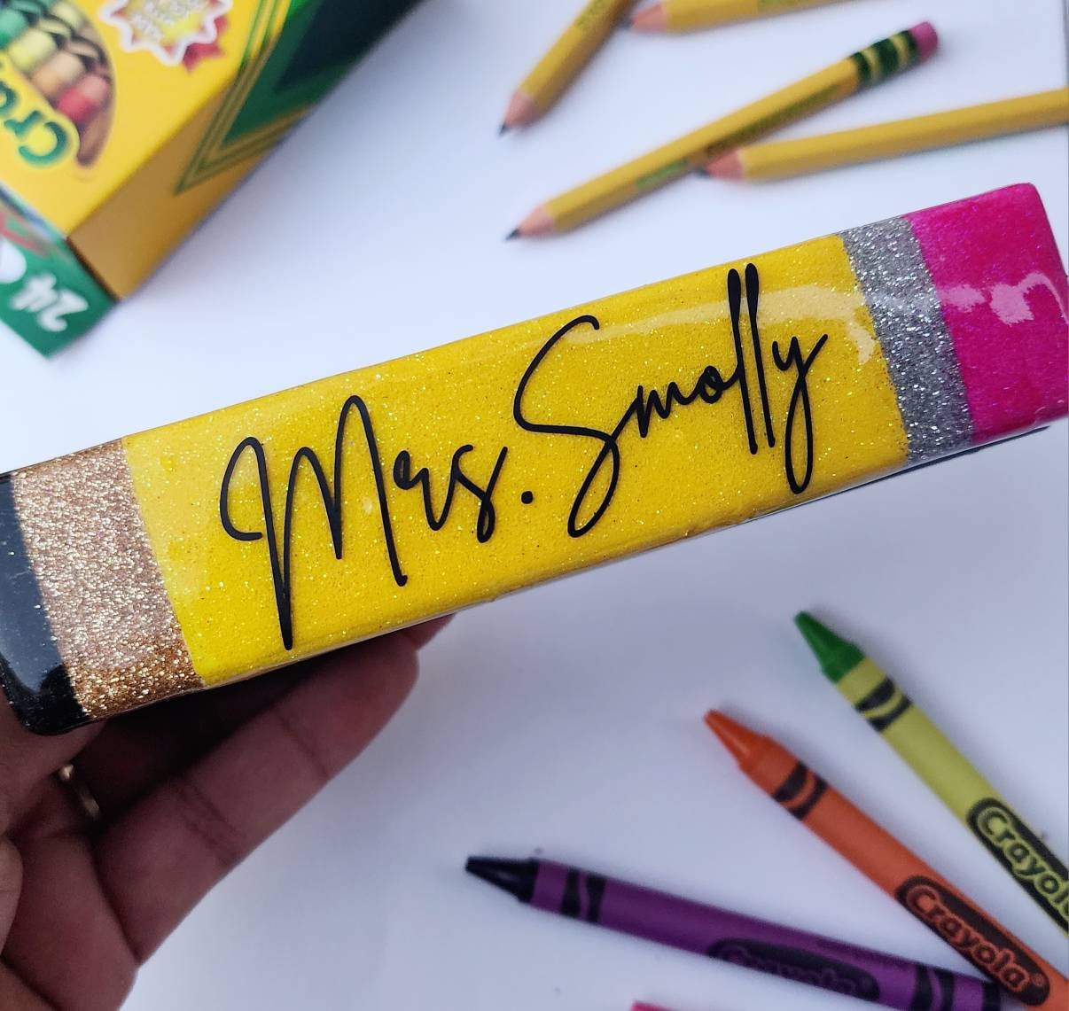 Personalized Stapler|Teacher Stapler|Pencil Stapler|Glitter Stapler|Cute Teacher Gift| Epoxy Resin Stapler|Crayon Stapler|Notebook Stapler