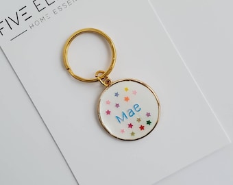Dog Tag | Cute Tag | Custom Dog Tags | Dog ID Tag | Floral Resin Dog Tag | Heart Dog Tag |