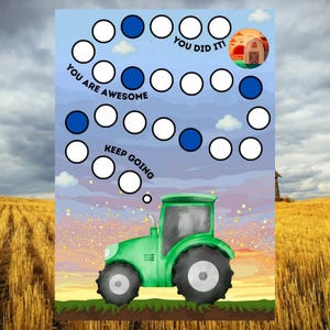 Tractor Farm Reward Chart: Kids Positive Behaviour, Toilet, Potty Training (PDF Instant Digital Download)