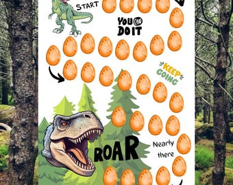Dinosaur T-Rex Reward Chart: Potty Training, Positive Behavior (PDF Download)