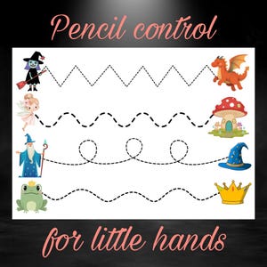 Pencil Control Worksheet, Mark-Making Practise (Digital Download)