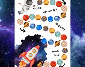 Spaceman Reward Chart: Kids Positive Behavior, Potty Training (PDF Download)