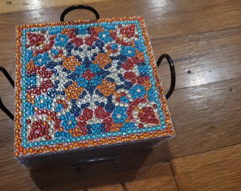 Square Mandala Diamond Painted Coasters