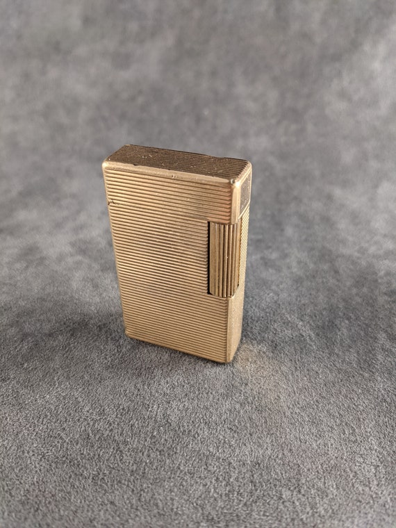 Tobacciana Dupont Lighter Gold Ligne 1 large Engraving JLF S.T Service