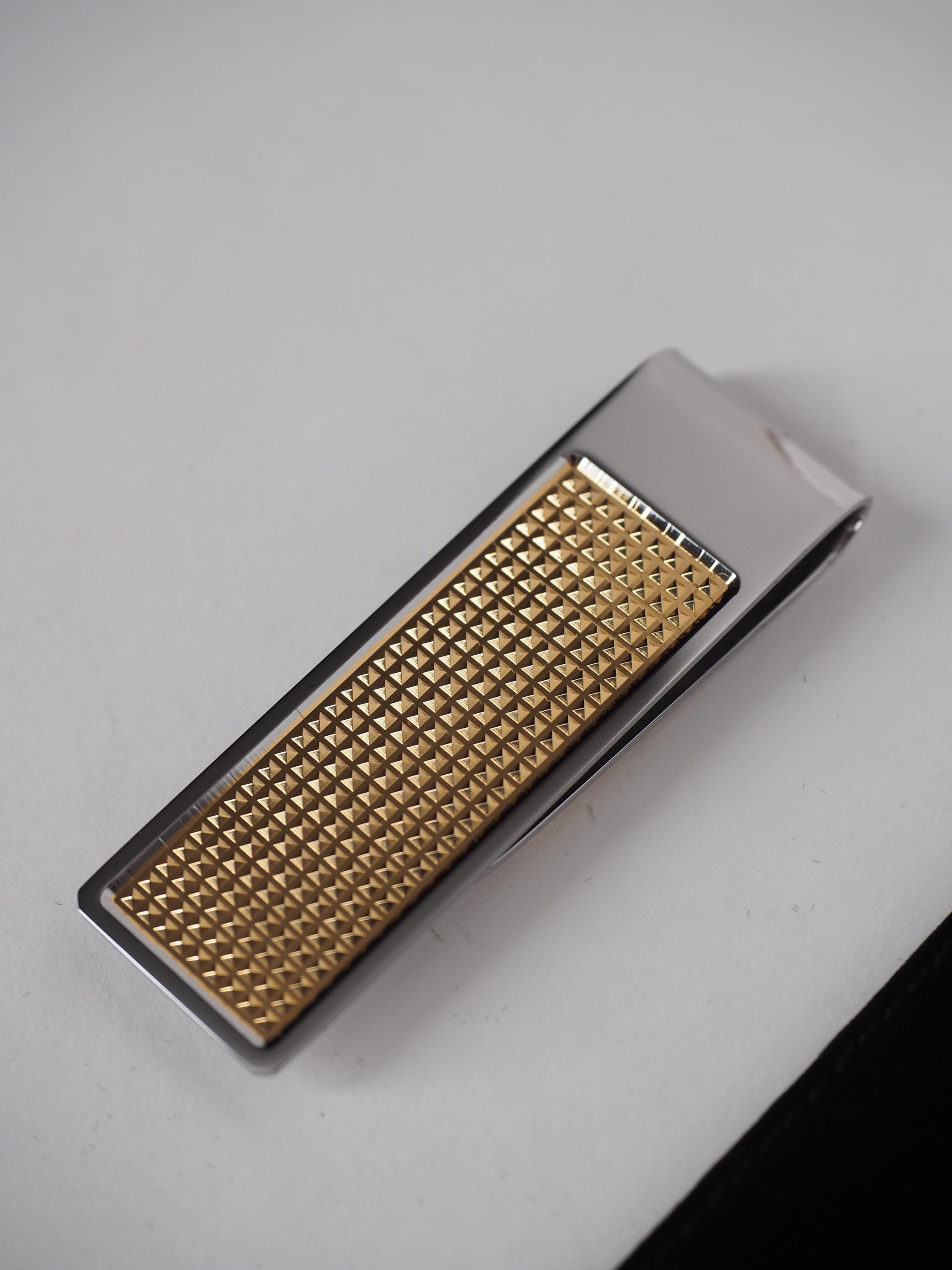 New: S.T. Dupont Paris Two-tone Gold Silver Diamond Head Money