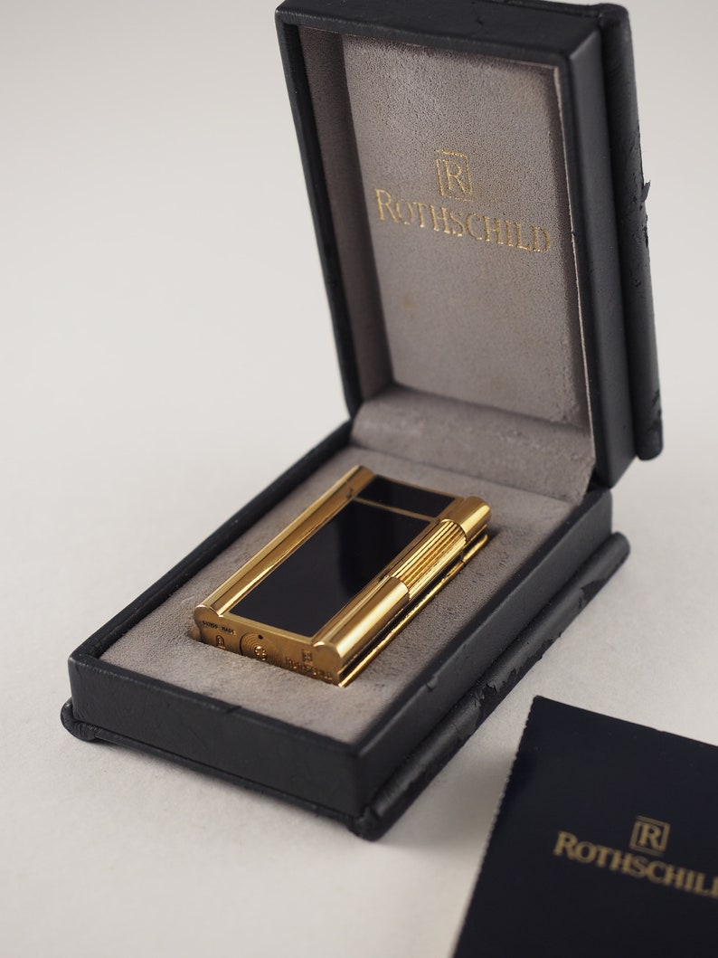 Rothschild Feuerzeug Gold Laque mit Box Service Garantie Etsy.de