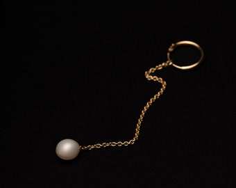 WANDELGOLD earring #falls gold & natural pearl - unique handmade in Hamburg, Germany