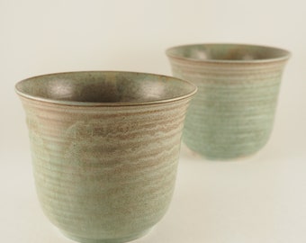 Hamelin Pottery 2 Macetero de flores de cerámica Green Studio Ceramics Alemania