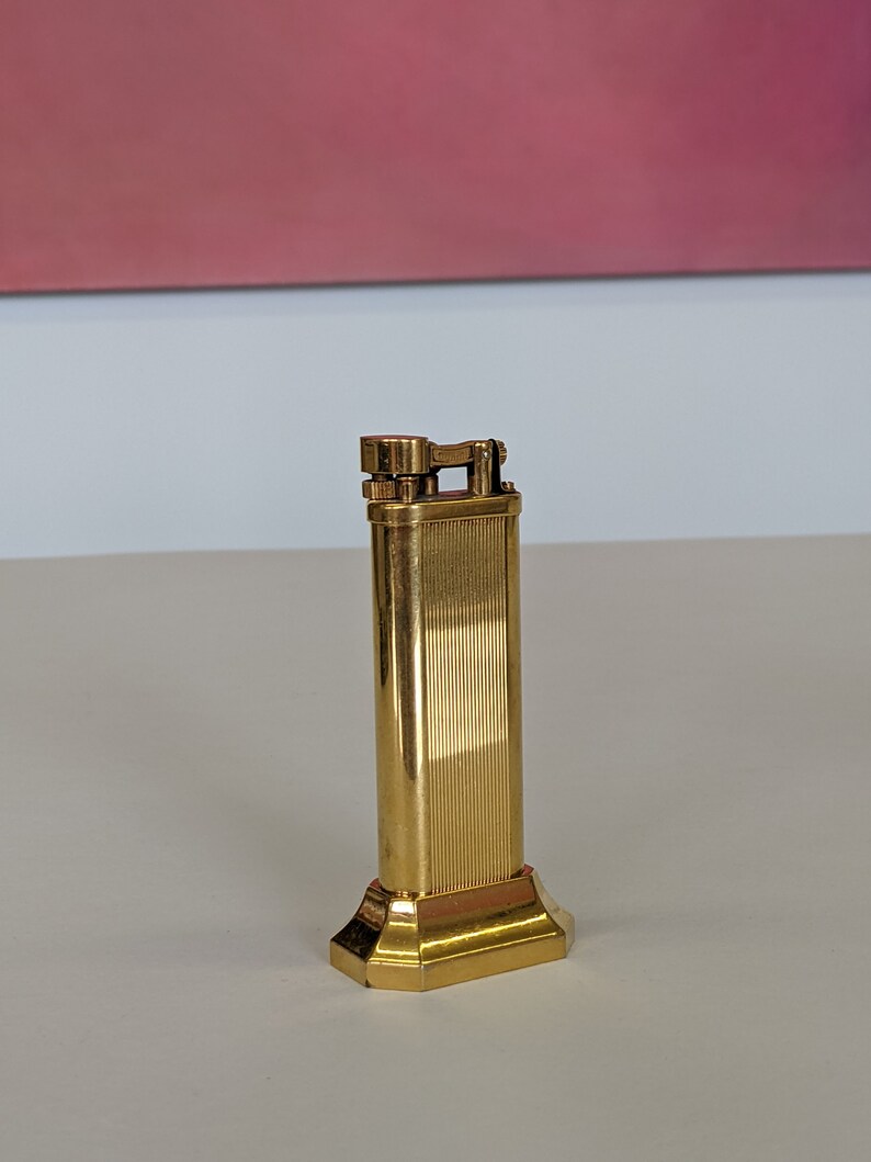 Dunhill Table Lighter Vintage Gold Swiss Made Service & Etsy