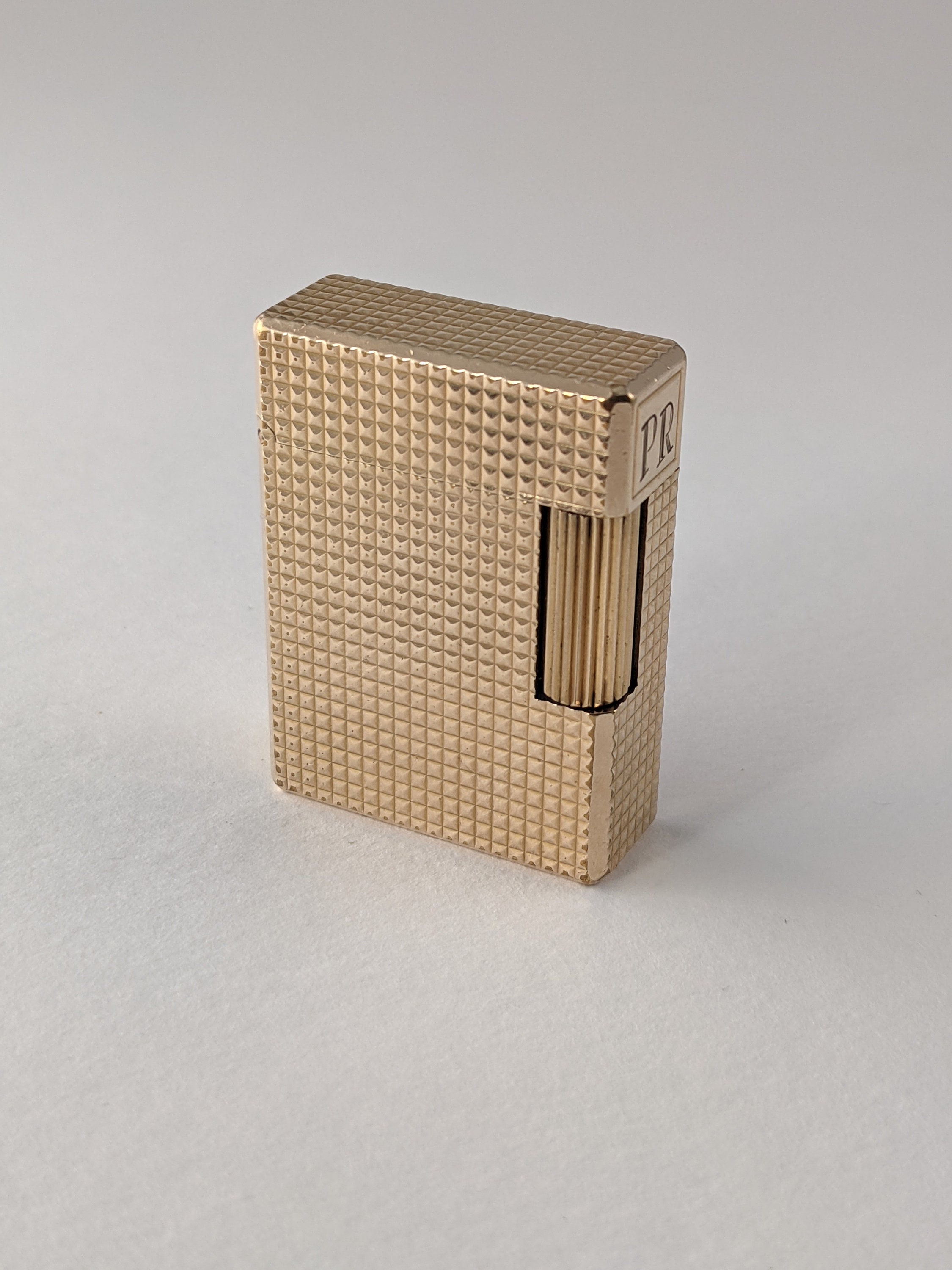 Tobacciana Dupont Lighter Gold Ligne 1 large Engraving JLF S.T Service