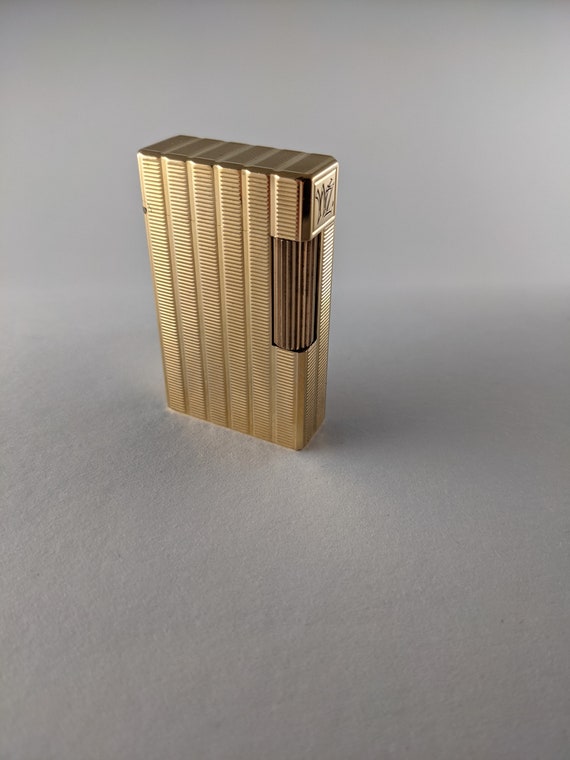 Tobacciana Dupont Lighter Gold Ligne 1 large Engraving JLF S.T Service