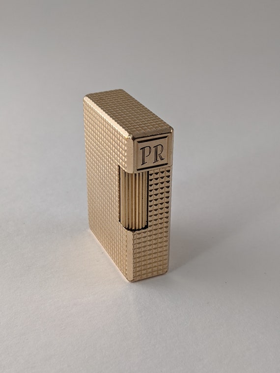 Tobacciana Dupont Lighter Gold Ligne 1 large Engraving JLF S.T Service