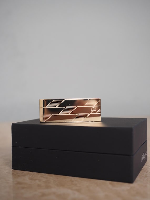 Nuovo: Fermasoldi Dupont Paris in acciaio inox dorato