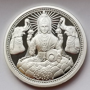 Laxmi 1 Troy oz.(31.10 grams) Pure Silver Round Coin - 999 Purity